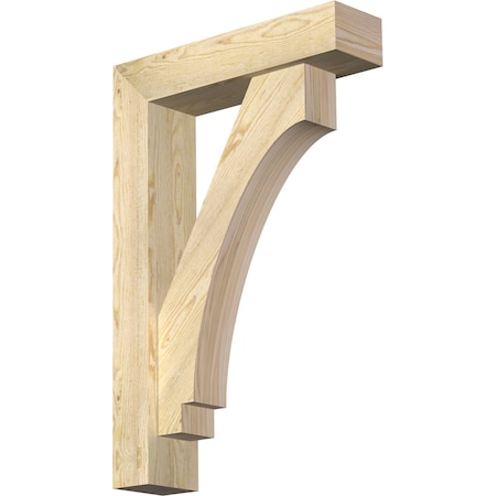 Ekena Millwork Imperial Block Rough Sawn Bracket w/ Offset Brace, Douglas Fir, 6"W x 24"D x 36"H BKT0604X24X36IMP05RDF